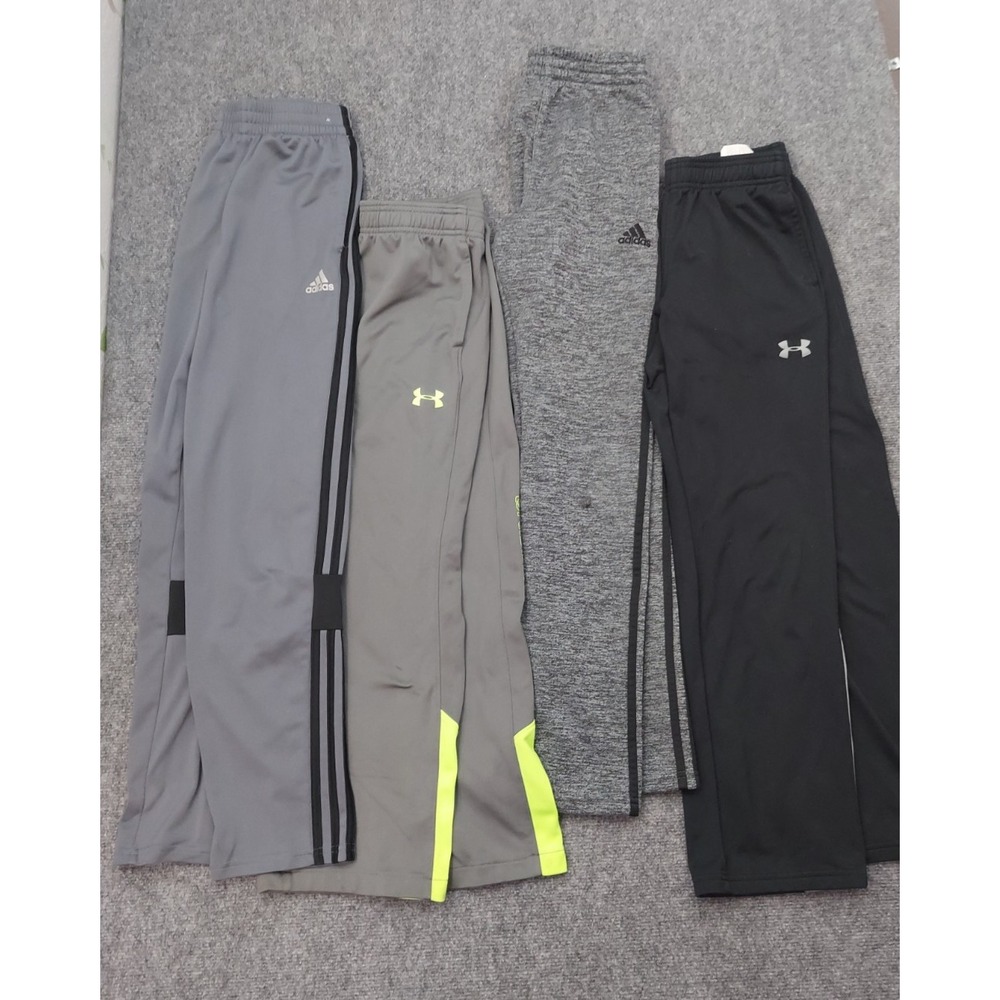 Lot 4 UNDER ARMOUR ADIDAS Sweat Track Pants Boys Youth Large Straight Leg Sports